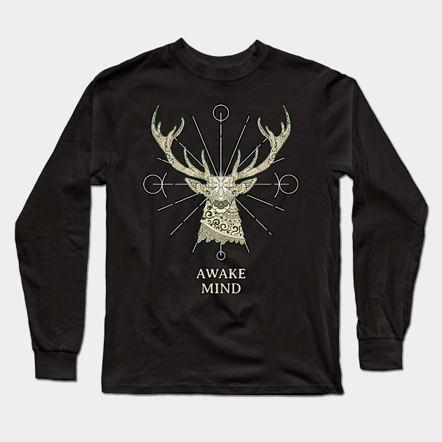 Elk Spirit Guide Long Sleeve T-Shirt by natural-20s